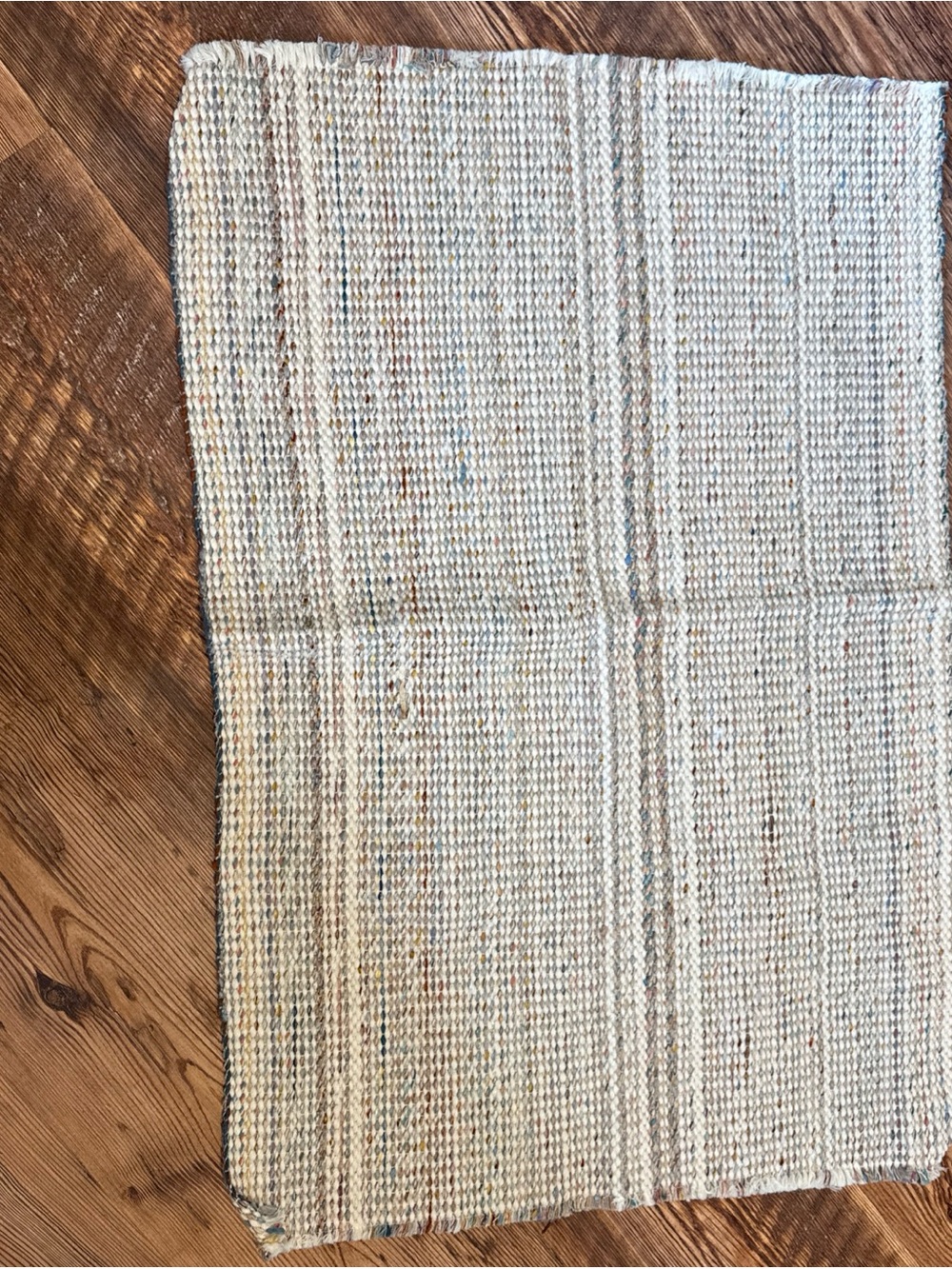 Goose Welcome Vintage 80's Mud Rug Woven Knot Rag Rug 22"x 33" - Picture 6 of 6